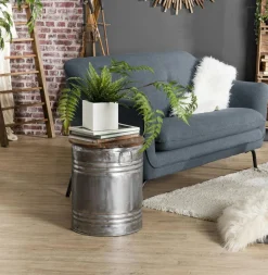 Tables Basses Gigognes|Table gigogne ronde en métal doré (lot de 2)