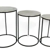 Sellettes En Métal|Tables D'Appoint Rondes|Table gigogne ronde plateau argenté (lot de 3)