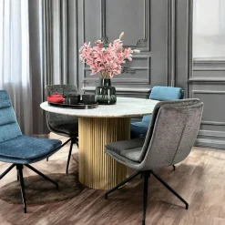 MASSA Univers Déco·Scandinave Hygge|Tables À Manger Rectangulaires|Table marbre et bois 200 cm