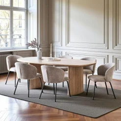 MATERA Tables À Manger En Chêne|Tables À Manger En Bois|Table moderne en bois clair - pieds design, 210 cm