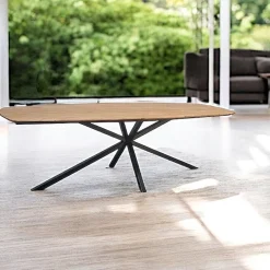 DEPOK Tables À Manger Rectangulaires|Tables Pied Central|Table pied central en bois de teck recyclé 240 cm