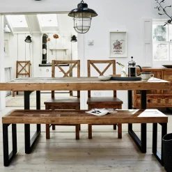 BRISBANE Univers Déco·Loft Industriel|Tables À Manger Industrielles|Table Repas Extensible Bois recyclé 180/240x90x77cm