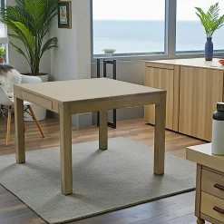 Olga Tables À Manger Carrées|Tables À Manger Extensibles|Table repas extensible hévéa 100/176cm (ouverture Papillon)