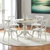 TENA Tables À Manger Rondes|Tables À Manger En Chêne|Table ronde blanche - bois effet usé ⌀120 cm