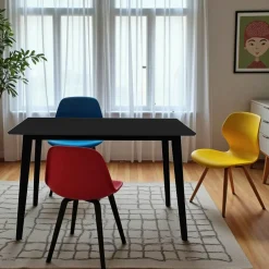 TAMPA Tables À Manger Rondes|Tables À Manger En Bois|Table ronde en bois noir – style moderne, Ø 105 cm