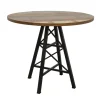 Loft / Loft Colors Tables À Manger Industrielles|Tables À Manger Rondes|Table ronde en Hévéa recyclé coloré et pieds métal façon "Tour Eiffel" D90xH76cm LOFT COLORS