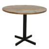 Loft / Loft Colors Tables À Manger Industrielles|Tables À Manger Rondes|Table ronde en Hévéa recyclé coloré et pieds métal en croix D90xH76cm LOFT COLORS