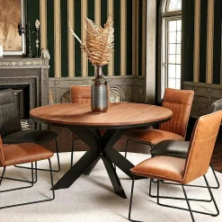 PALERME Tables À Manger Rondes|Tables À Manger En Chêne|Table ronde extensible en chêne blanc 120 cm