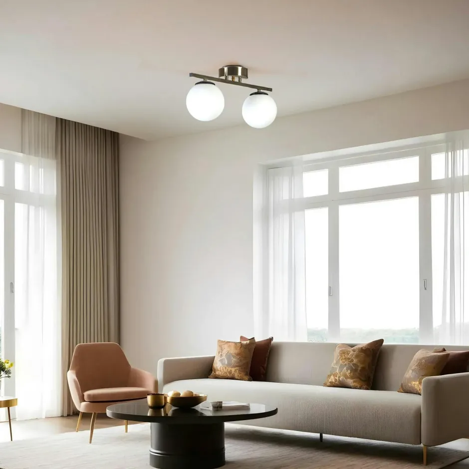 Tableaux / Toiles|Tableau abstrait – style Bauhaus, cadre bois (lot de 3)