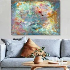 Tableaux / Toiles|Tableau abstrait coloré – peinture moderne sur toile