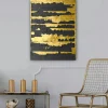 Tableaux / Toiles|Tableau abstrait noir et or – style contemporain