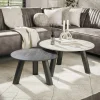 GALWAY Univers Déco·Design Contemporain|Tables Basses Gigognes|Tables basses céramique 3D gris clair & foncé (x2)
