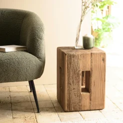 DENVER Univers Déco·Maison De Campagne|Bouts De Canapé En Bois|Tabouret / bout de canapé pin recyclé