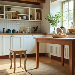 Tradition Meubles De Salle À Manger·Tabourets|Tabouret / Table de chevet Hévéa pieds galbés 30x30x45cm