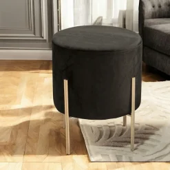 Univers Déco·Design Contemporain|Meubles De Salon·Poufs|Tabouret contemporain velours noir