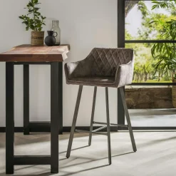 Melbourne Tabourets De Bar En Velours|Tabouret de bar avec accoudoirs en velours bleu