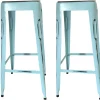 LEEDS Chaises De Bar Industrielles|Tabouret de bar bleu (lot de 2)