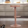 LEEDS Univers Déco·Loft Industriel|Chaises De Bar Industrielles|Tabouret de bar réglable métal terracotta (lot de 2)