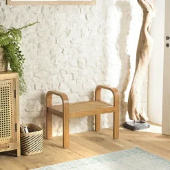 MALAGA Meubles De Salle À Manger·Tabourets|Tabouret en bois mindi et rotin