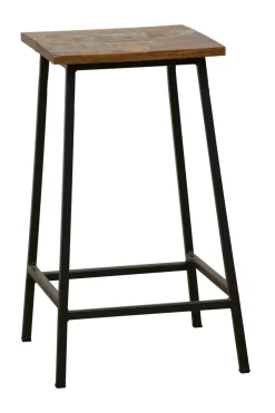 Loft / Loft Colors Meubles De Salle À Manger·Tabourets|Tabouret en Hévéa recyclé naturel et métal 40x40x60cm LOFT