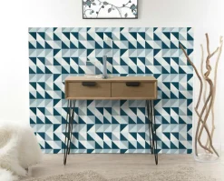 Meubles De Salle À Manger·Tabourets|Tabouret en teck massif avec 3 pieds en épingle métal noir D40xH43cm TOWN