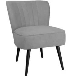 TIM Meubles De Salon·Poufs|Tabouret pouf rond tissu gris pieds dorés (lot de 2)