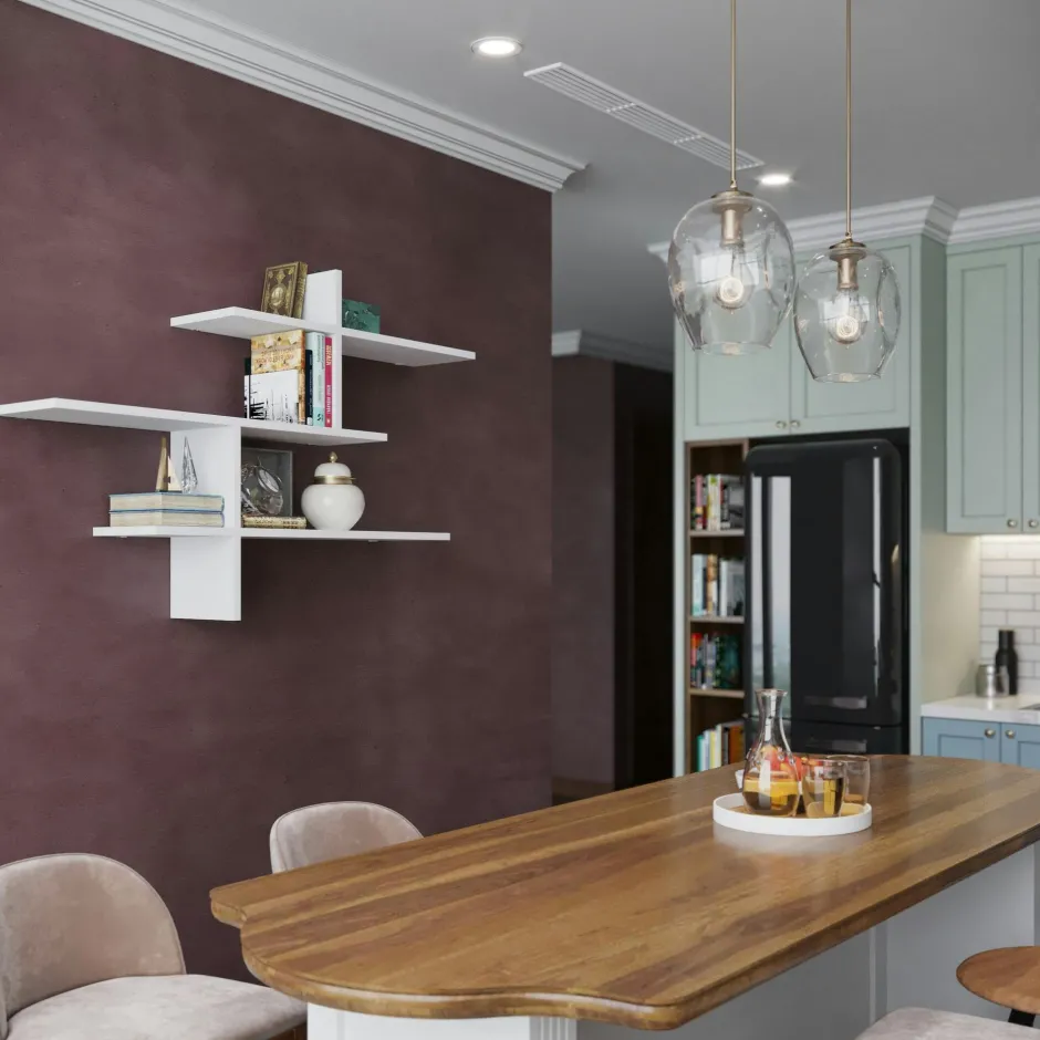 MARFA Meubles De Salon·Etagères Murales|Meubles De Rangement·Etagères Murales|Étagère murale design blanche - 3 plateaux croisés