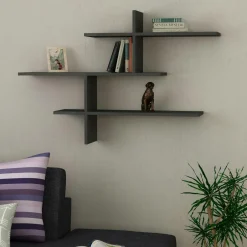 MARFA Meubles De Salon·Etagères Murales|Meubles De Rangement·Etagères Murales|Étagère murale design blanche - 3 plateaux croisés