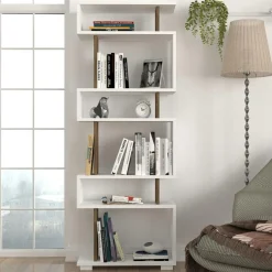 MARFA Meubles De Salon·Etagères Murales|Meubles De Rangement·Etagères Murales|Étagère murale design blanche silhouette zigzag