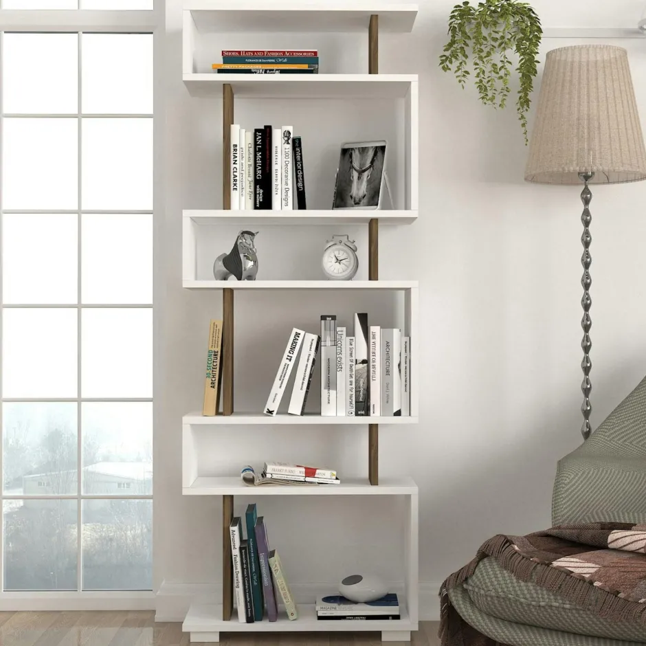 MARFA Meubles De Salon·Etagères Murales|Meubles De Rangement·Etagères Murales|Étagère murale design blanche silhouette zigzag