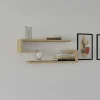 MARFA Meubles De Salon·Etagères Murales|Meubles De Rangement·Etagères Murales|Étagère murale effet bois clair avec retour (lot de 2)