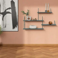 UMEA Bibliothèques En Bois|Bibliothèques En Bois|Étagère murale moderne effet bois clair - 6 niveaux