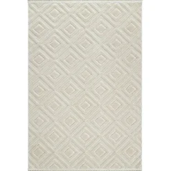 ISTANBUL Tapis|Textile·Tapis|Tapis beige – motif art déco en relief, 120x180 cm