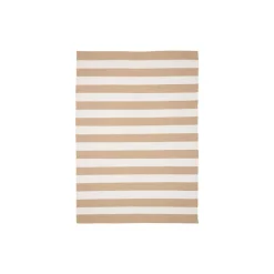 MENDOZA Tapis|Textile·Tapis|Tapis d'extérieur écoresponsable - rayures beige/blanc
