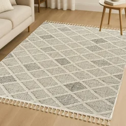 ISTANBUL Tapis|Textile·Tapis|Tapis gris contrasté – losanges, 120x180 cm