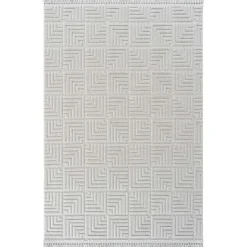 ISTANBUL Tapis|Textile·Tapis|Tapis gris foncé – motif carré, 120x180 cm