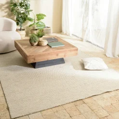 Tapis|Textile·Tapis|Tapis rectangulaire 160 x 230 cm laine tissée marron chiné