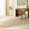 Tapis|Textile·Tapis|Tapis rectangulaire 200 x 290 cm jute et coton beige / noir
