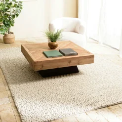 Tapis|Textile·Tapis|Tapis rectangulaire 160 x 230 cm laine bouclettes beige