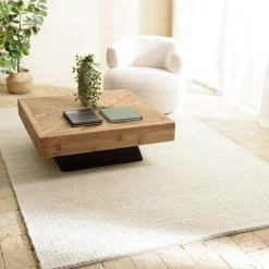 Tapis|Textile·Tapis|Tapis rectangulaire 200 x 290 cm laine tissée écrue