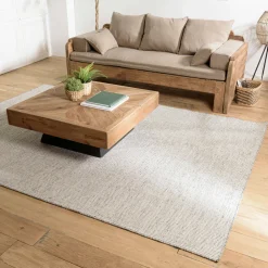Tapis|Textile·Tapis|Tapis rectangulaire 160 x 230 cm laine tissée gris chiné