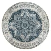 FEZ Tapis|Textile·Tapis|Tapis rond bleu style vintage ø200 cm