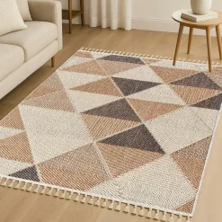 ISTANBUL Tapis|Textile·Tapis|Tapis terracotta – triangles, 120x180 cm