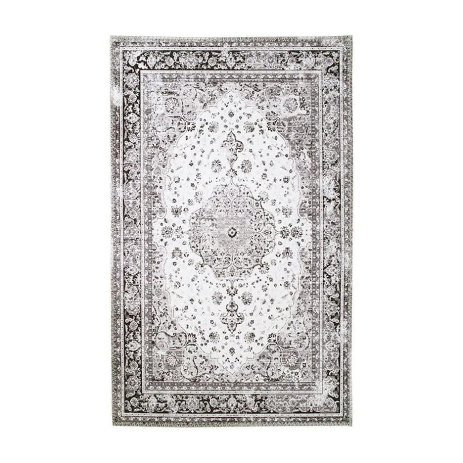 FEZ Tapis|Textile·Tapis|Tapis vintage noir et blanc à motifs traditionnels 200x300 cm