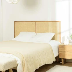 AMSTERDAM Têtes De Lit En Bois|Tête de lit 140/160 bois et rotin angles droits