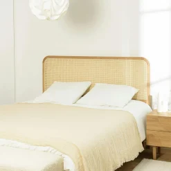 AMSTERDAM Têtes De Lit En Bois|Tête de lit 140/160 bois et rotin angles droits