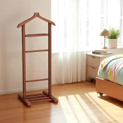 SITIA Meubles De Chambre·Valets De Chambre|Valet de chambre bois brun avec plateau vide-poches