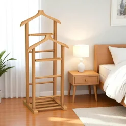 SITIA Meubles De Chambre·Valets De Chambre|Valet de chambre bois clair avec plateau vide-poches