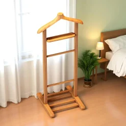 SITIA Meubles De Chambre·Valets De Chambre|Valet de chambre double - bois clair, vide-poches