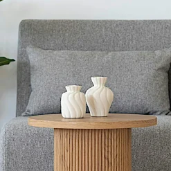 Vases|Vase corolle en céramique blanche (ensemble de 2)